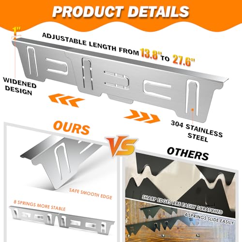 VAYAGARDEN Silver Retractable Stove Gap Covers 13.8"–27.6" x 1" (2 Pack)