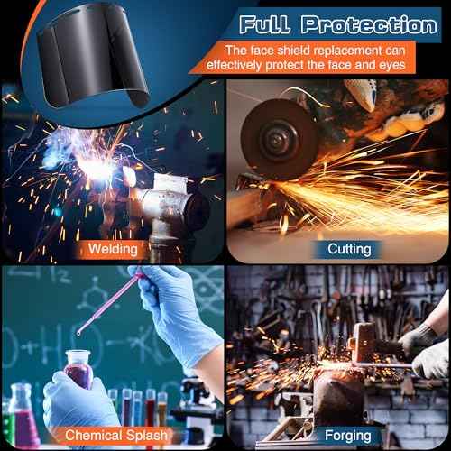 Saillong 1 Pcs Face Shield Replacement Lens Compatible with ERB 15151 8150 Tinted Full Face Shields, Grinding Cosplay (Black)