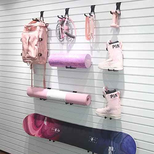 Slatwall Accessories, Black Slatwall Hooks, Garage Utility Hooks for Slatwall, 6 Pack Medium U Hook