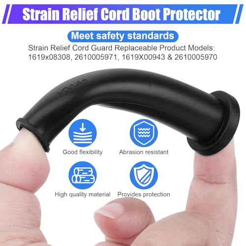 1619X02971 Strain Relief Replacement Part Cord Boot Protector, Rubber Strain Relief Cord Boot for Skil Circular Saw HD5750 5825 HD77 HD77M for Dewalt 330005-01 EC14/2, EC16/3 Power Tools Cord