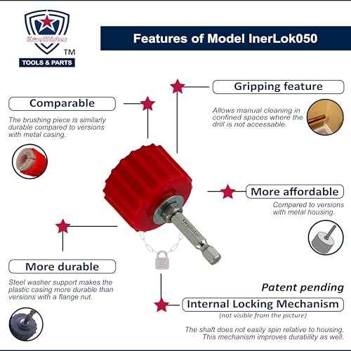 1/2-Inch Copper Pipe Cleaner for Power Drill, Model InerLok050, 1/2¡± Tube Cleaning Brush, Cleans Copper / Bronze / Brass Pipes and Tubes for Soldering, w/ Stainless-Steel Wire Bristles and 1/4¡± Shank¡¦