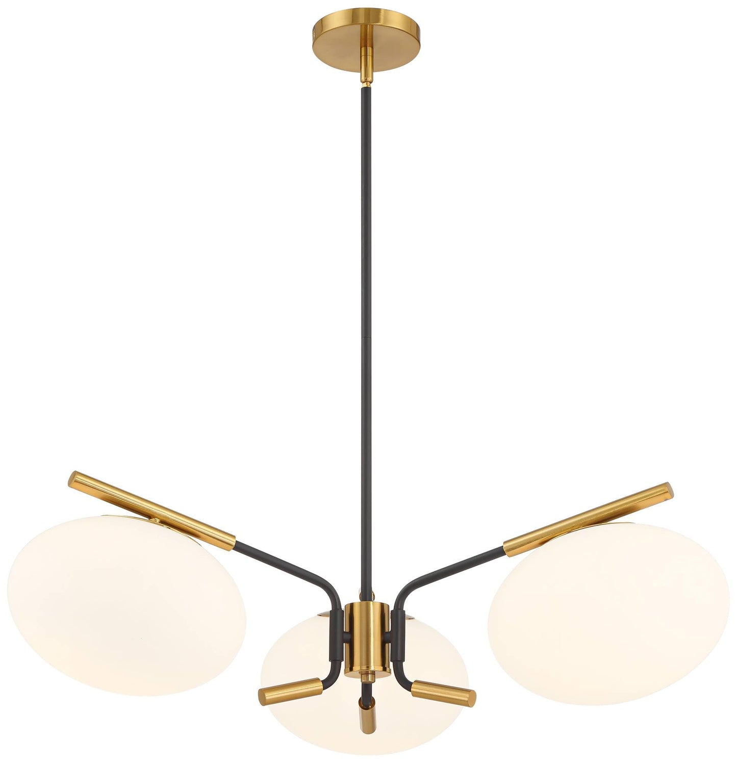 Possini Euro Design Possini Euro Gwynn 26 1/2" Black and Gold 3-Light Modern Chandelier