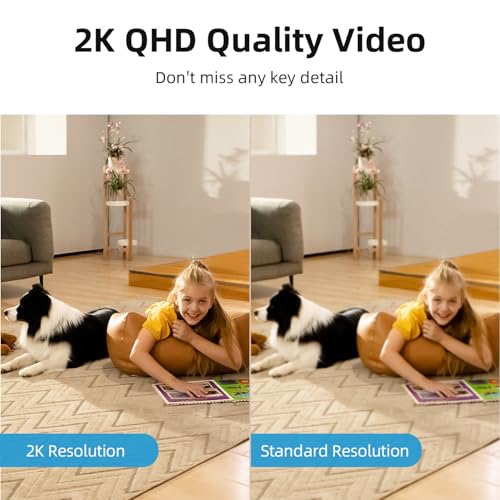 Aosu 3MP 2K Indoor Baby Camera Monitor with 2.4GHz WiFi, Two-Way Audio, 360° View