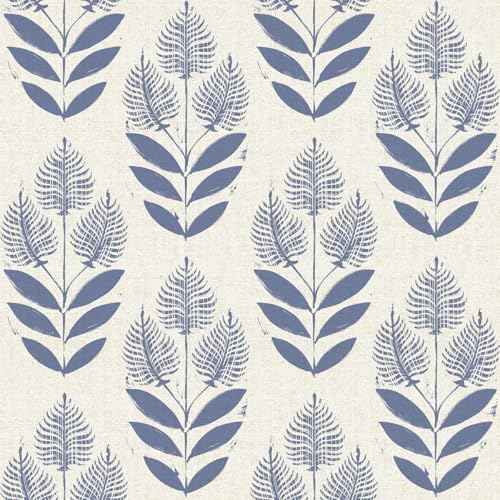 Naphite Tulip Floral Peel and Stick Wallpaper Vintage Leaf Boho Contact Paper for Cabinets Neutral Self Adhesive Wallpaper for Bedroom Bathroom Waterproof Farmhouse Wall Decor Navy 17.3inW 78.7inL