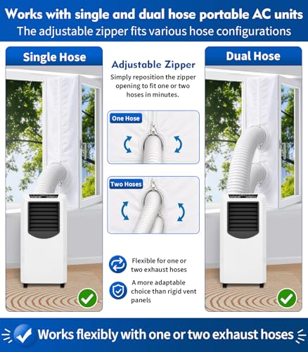 118 Inch Portable AC Window Seal Kit for Casement & Crank Windows - No-Drill Waterproof Vent