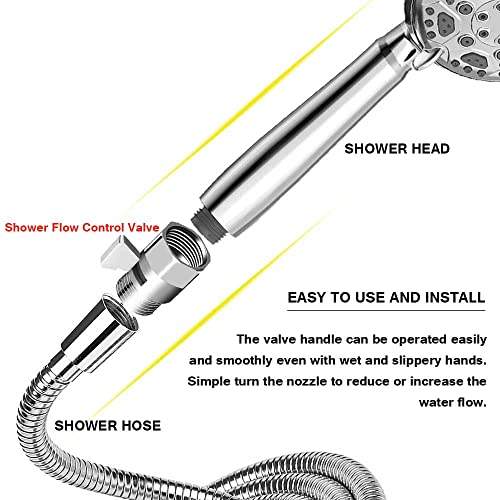 Silver Brass Shower Flow Control Valve G1/2 for Shower Head & Hose