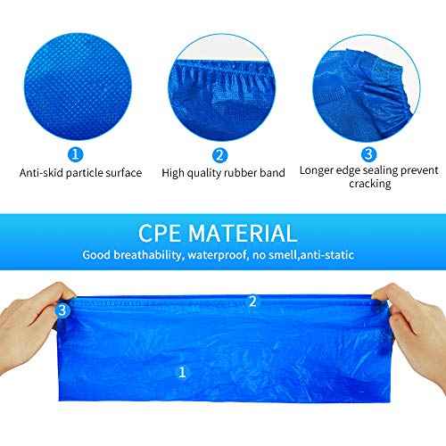 100 Pack 50 Pairs Disposable Shoe Covers Boot Cover Waterproof, Dust proof, The Size Fit Most, Non-slip, Blue, Protect Your Shoes, Floor, Carpet