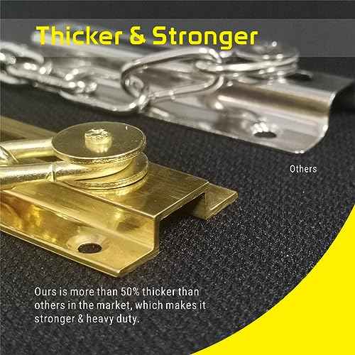 Security Door Chain Guard Solid Brass, Heavy-Duty Home Security, Sturdy and Rust-Resistant Brass Door Lock Security Chain (Brass)