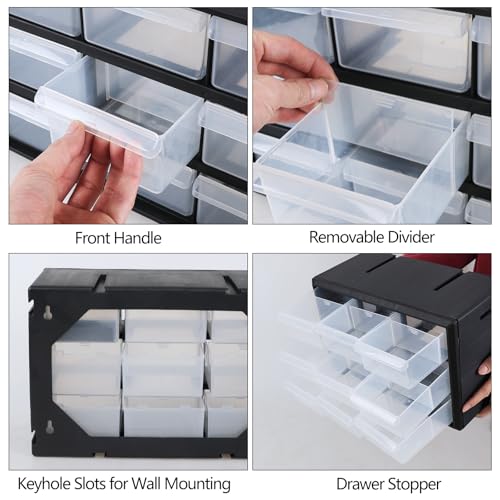 Morcte 9-Drawer Parts Storage Cabinet – Small Parts Organizer, Wall or Desk Top
