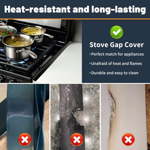 SZJHXIN Matte Black Adjustable Stainless Steel Stove Gap Covers 13.8–27.5 in (2 Pack)