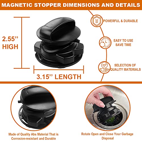 Inseknm Black Magnetic Garbage Disposal Stopper - Kitchen Sink Cover Control Part