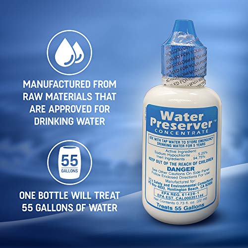 SurvivalKitsOnline 55 Gallon Water Preserver Concentrate - 5 Year Emergency Water Storage Additive