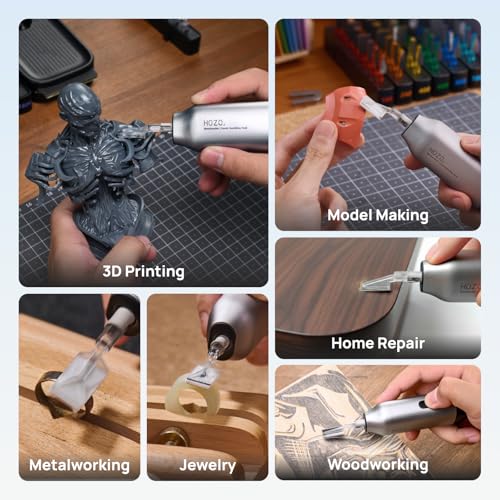 HOZO NeoSander Reciprocating Detail Sander with Adjustable Stroke, Compact Electric Pen for Precision Crafts & Model Making