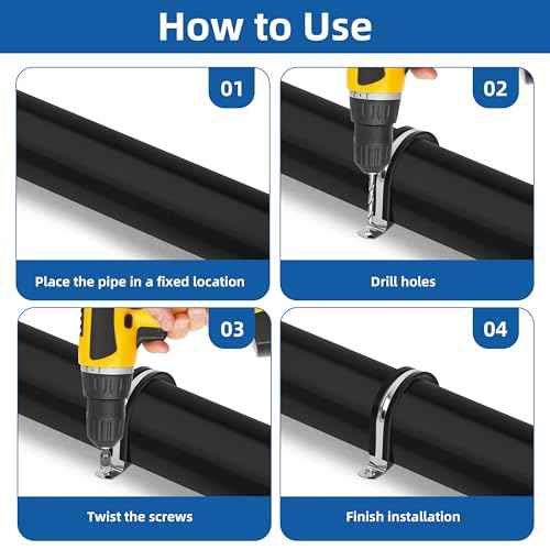 Pipe Clamps NPS 1/2 Inches £¨¥Õ22MM£©- 304 Stainless Steel & Rubber Lining 10 Pack