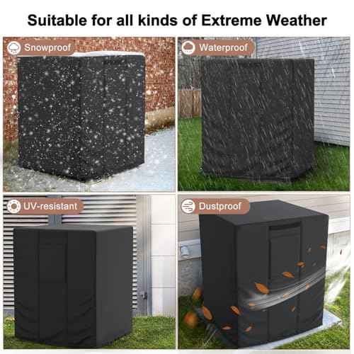 Mrrihand Central Air Conditioner Cover for Outside Units Waterproof Heavy Duty AC Unit for Outdoor Large AC Cover for Winter (24"X24"X30")