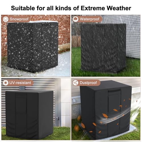 Black 30x30x32 Inch Heavy Duty Waterproof AC Cover for Outside Units - Mrrihand