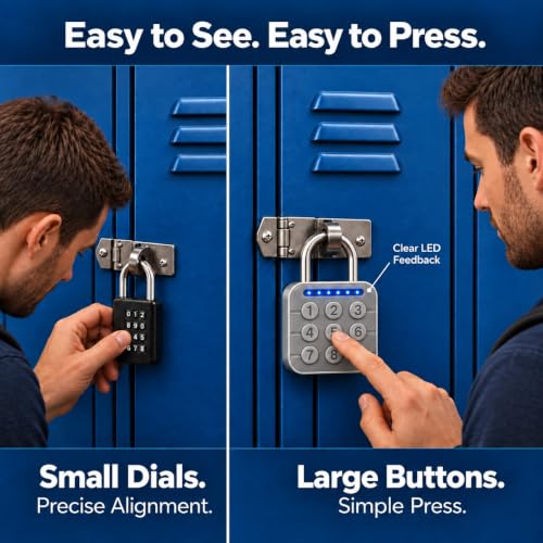 SURPN Gray Combination Lock 2.95 Inch for Locker & Gym - 1 Pack