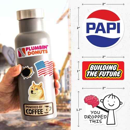 Funny Hard Hat Stickers for Men - 175pcs - Hard Hat Accessories for Men - Blue Collar, Construction, Helmet, Laptop, Water Bottle, Cars, Tool Box Accessories - Cool Stickers for Adults