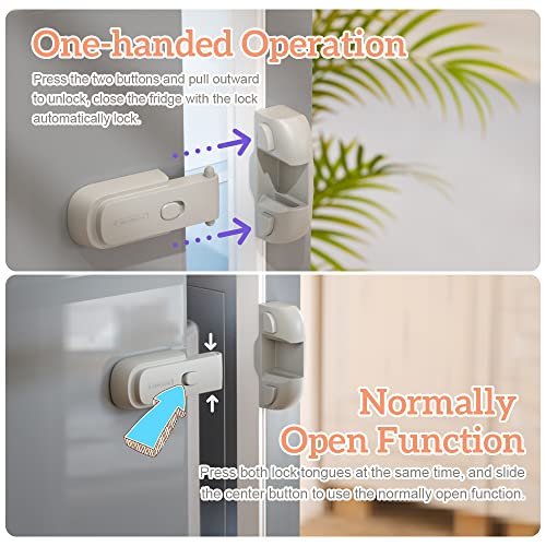 EUDEMON Gray Child Safety Refrigerator Lock - No Tools Needed, 1 Pack