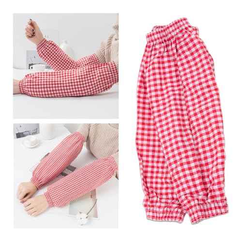 KOOBOOK 3Pairs Cotton Linen Arm Sleeves Reusable Forearm Protectors for Kitchen Cooking Gardening Oversleeves to Cover Arms Oilproof Arm Sleeves