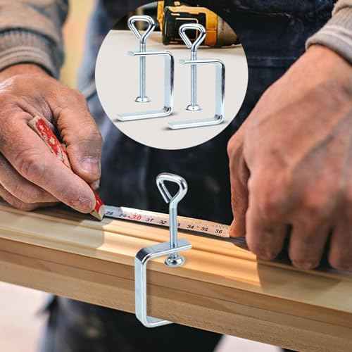 Woodworking C-Clamp, 2PCS Stainless Steel Heavy Duty Clamps for Welding, Wide Jaw 2" Desk Bench Dog Hole Clamp for Wood Edge Clamps