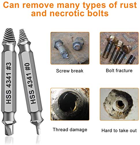 Damaged Screw Extractor Set for Removing Rusted or Broken Screws - High-Speed Steel Tools, Perfect Gift for Men & DIY Enthusiasts
