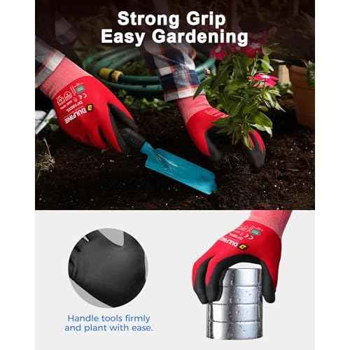 DULFINE Safety Work Gloves MicroFoam Nitrile Coated-3 Pairs Pack,Seamless Knit Nylon Glove with Black Micro-Foam Nitrile Grip,Ideal for General Purpose,Automotive,Home Improvement,Painting(Large)