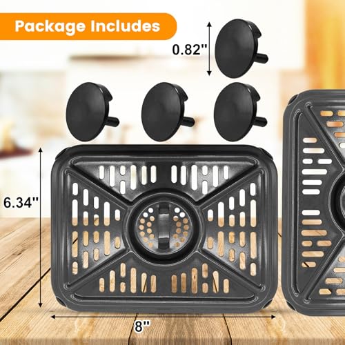 Air Fryer Grill Pan for Ninja DZ302 DZ401 DZ550 10QT DualZone - Griddle Crisper Plate with Rubber Bumpers