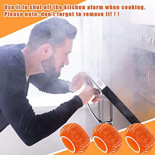 Tessco 12 Pieces Smoke Detector Fire Alarm Dust Paint Cover Thicken Elastic Stretch Plastic Smoke Detector Fire Alarm Cover During Cooking or Baking, Orange