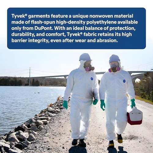 DuPont - TY125SWHXL0006G1 Tyvek 400 TY125S Disposable Protective Coverall with Elastic Cuffs, White, X-Large (Pack of 6)