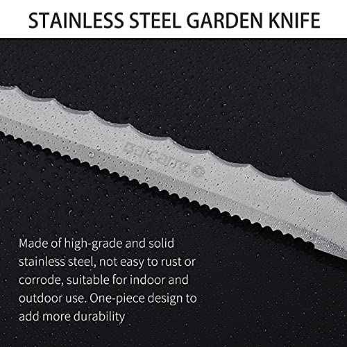 Insulation Knife, Sod Cutter Knife, Stainless Steel 11" Double Side Utility Lawn Repair Garden Knife with Nylon Sheath for Cutting Mineral Wool