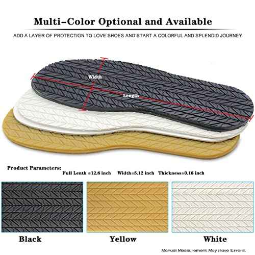 Anti-Slip Rubber Replacement Shoe Bottom Repair Material, Black, 12.8 x 5.11 inch