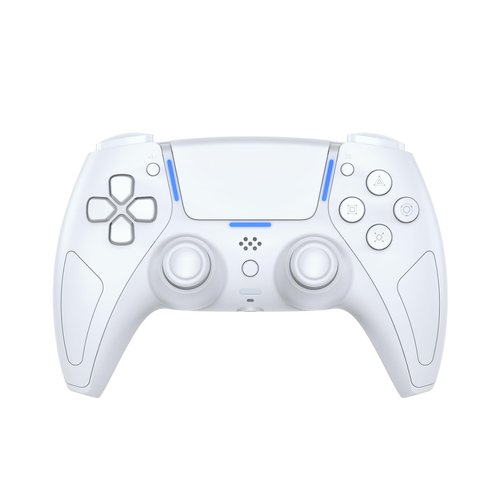 JDDWIN LED Wireless Gaming Controller for PS5/PC/Steam Deck,Hall Effect, Trigger Stops, Mappable Buttons, Bluetooth Audio,Marco, Turbo, Vibration, 6-Axis Motion Contro Gamepad with Speaker (White)
