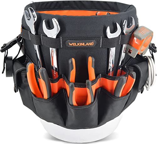 WELKINLAND 5 Gallon Bucket Tool Organizer with 47 Pockets