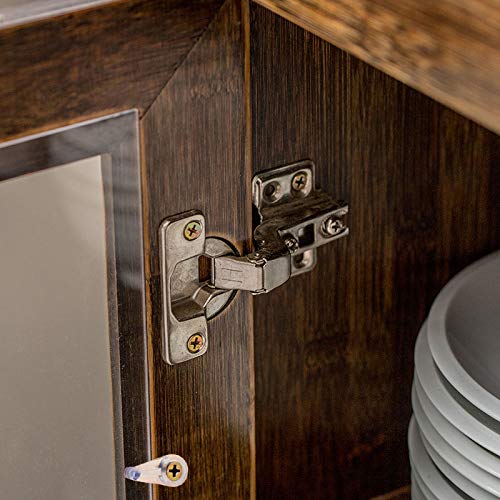 Hydanle Cabinet Door Glass Retainer Clips Kit, Plastic, Clear, Offset 4mm, with Screws (Pack of 20)