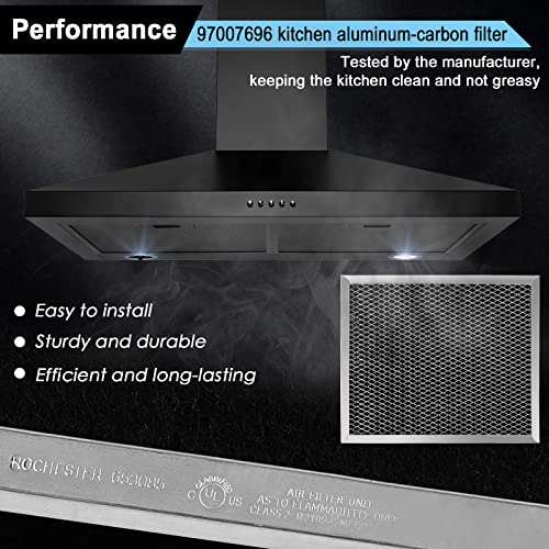 Fetechmate 3-Pack 41F Charcoal Range Hood Filter 8.75 x 10.5 in Replacement Alumin Mesh