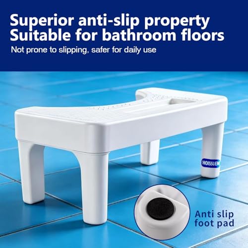 6.8 Inch Non-Slip Toilet Step Stool for Adults and Kids - Ergonomic Bathroom Aid