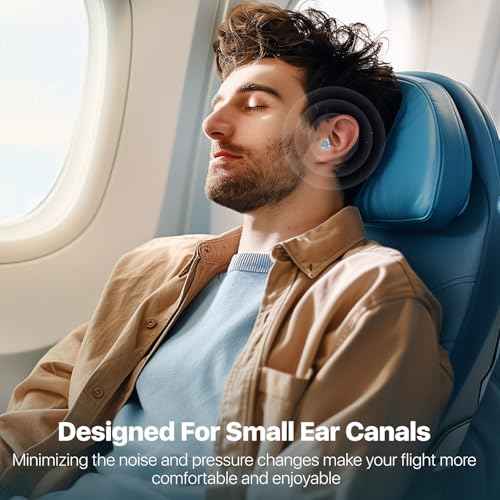 Ear Plugs for Airplane Pressure Relief & Prevent Ear Pain - Flying Travel Essentials - Comfortable Reusable Plane Earplugs for Adult/Kids 12+ with Small Ear-canals, 25dB Noise Reduction, BU