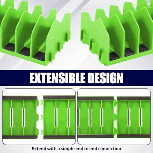 2Pcs Tool Box Organizer, 10 Slots Plier Organizer Rack with Nonslip Rubber Base, Extendable Plier Holder and Cutter Storage Shelves, Tool Trays for 3" H Drawers, Toolbox Attachments (Green)
