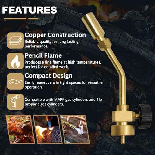 Brass MAPP Torch Pencil Flame (Torch Only)