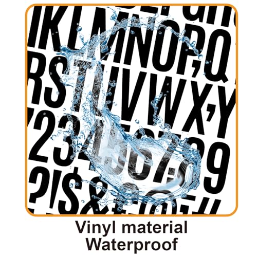 Wavamawa 2-Inch Black Letter Stickers - Waterproof Vinyl Alphabet & Number Decals, Mailbox & Signage