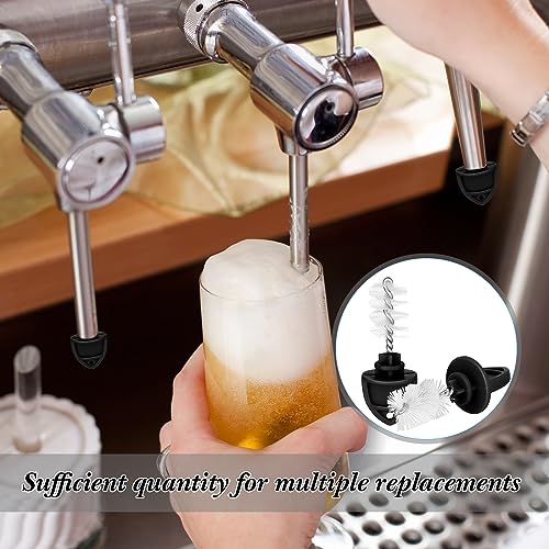 Nuenen 50 Pack Beer Tap Cleaning Brushes in Black - Stainless Steel & Nylon, Bar & Restaurant Use
