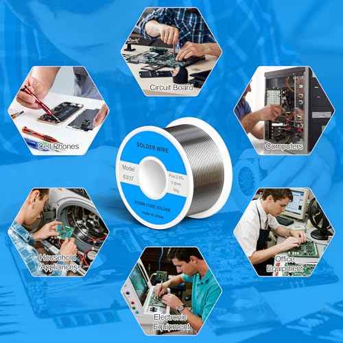 63/37 Tin Lead Rosin Core Solder Wire Ideal for Circuit Boards & Electrical Repairs