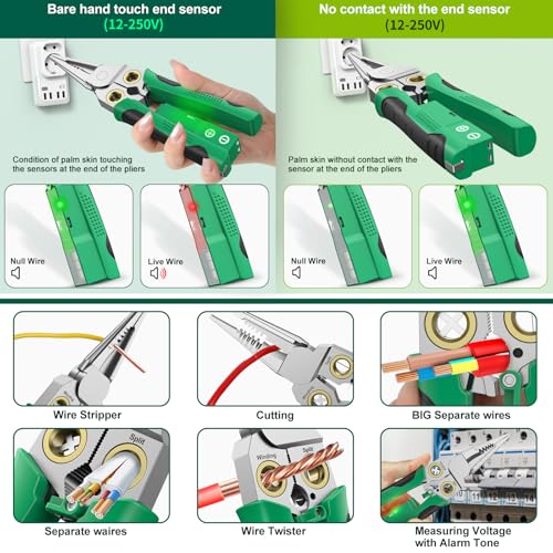 GADO Pro 8-in-1 Wire Stripper Cutter with Voltage Tester - Green