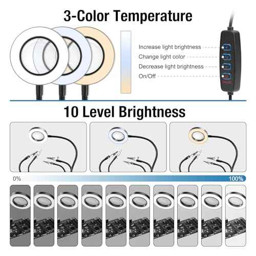 Helping Hands Soldering, PCB Holder Soldering Station Third Hand Tool with 5X Magnifying Glass with Light, 4 Arms Helping Hands Non-Slip Steel Weighted Base for Welding