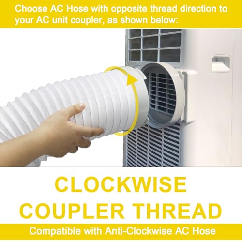 Aukney 59'' Portable Air Conditioner Exhaust Hose - 5.9 Inch Anti-Clockwise Thread, Universal Replacement Vent Hose