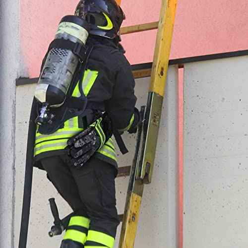 Shappy 3 Pcs Firefighter Glove Strap Heavy Duty with Reflective Trim Turnout Gear Glove Safety Adjustable Strap Accessories Gear(Fluorescent Yellow)