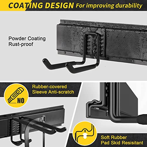 UUP 48-Inch Wall Mount Garage Tool Organizer with 3 Panels & 7 Hooks, Heavy Duty Storage Rack