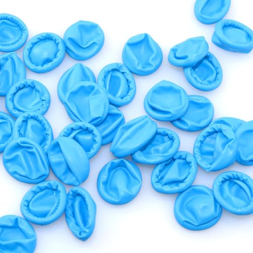 100PCS Blue Disposable Nitrile Finger Cots Nitrile Rubber Non-allergenic Finger Protectors for Beauty, Manicure, Household Cleaning