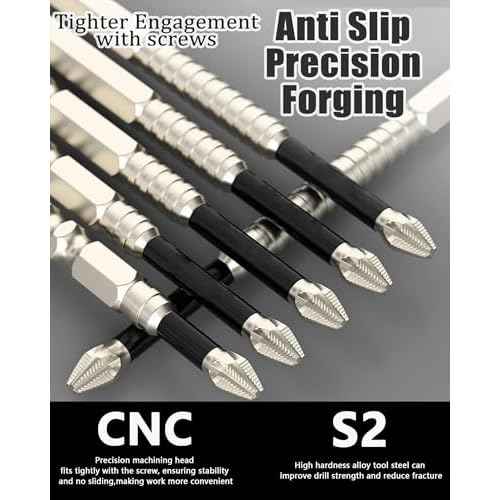 10-Pack Screwdriver Bit Set: Anti Slip 2-Inch Magnetic Phillips Head Drill bit - Premium S2 Steel Electric PH2 - Professional & DIY Use (10pcs-PH2(1-6inch))